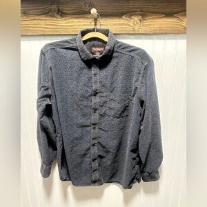 Johnston & Murphy Blurred Floral corduroy Blue and Black Patterned Shirt Sz xl